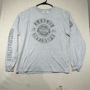 Harley Davidson Long Sleeve Shirt Men’s L Gray Put your A On Some Class